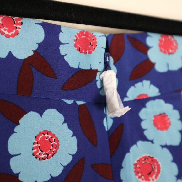 Kate Spade New York Size 0 Silk Tangier Floral Double Layer Skirt Cobalt Blue - Picture 10 of 10